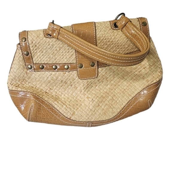 Vintage Straw Wicker style woven buckle purse 👜 handbag - Picture 3 of 5